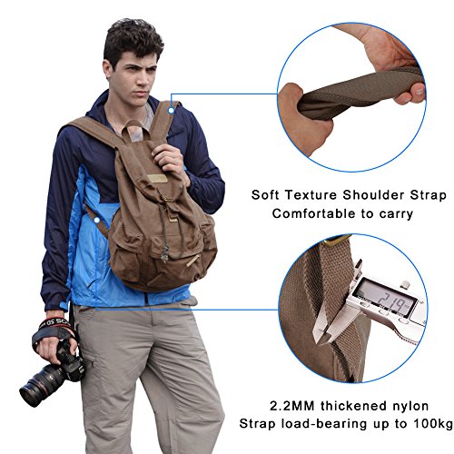 CADeN Camera Backpack Waterproof Vintage Canvas Camera Bag Case for