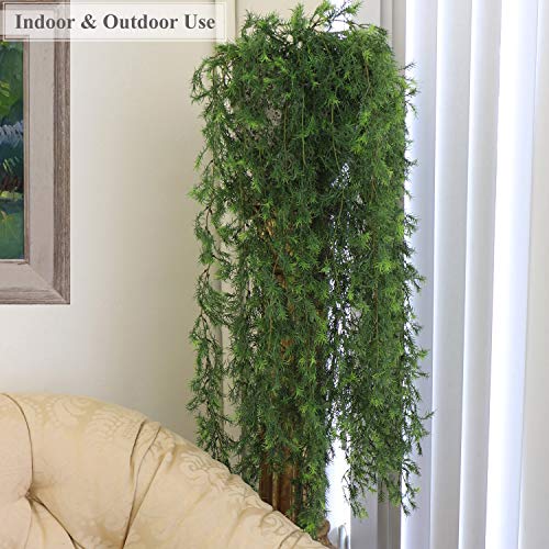 Artificial Springeri Hanging Vine Ivy Plant, 46" Long Plastic Fake Asparagus Fern Hanging Vine | Ultra-Realistic Design, Premium Quality, No Watering Needed - For Garden, Balcony, Events DÃ©cor