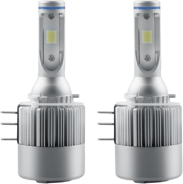 Racbox H15 LED Headlight Bulbs Conversion Kits Replace Car Halogen HID Xenon 72W 7600LM 6000K White Lamps COB Chips, 2 Year Warranty