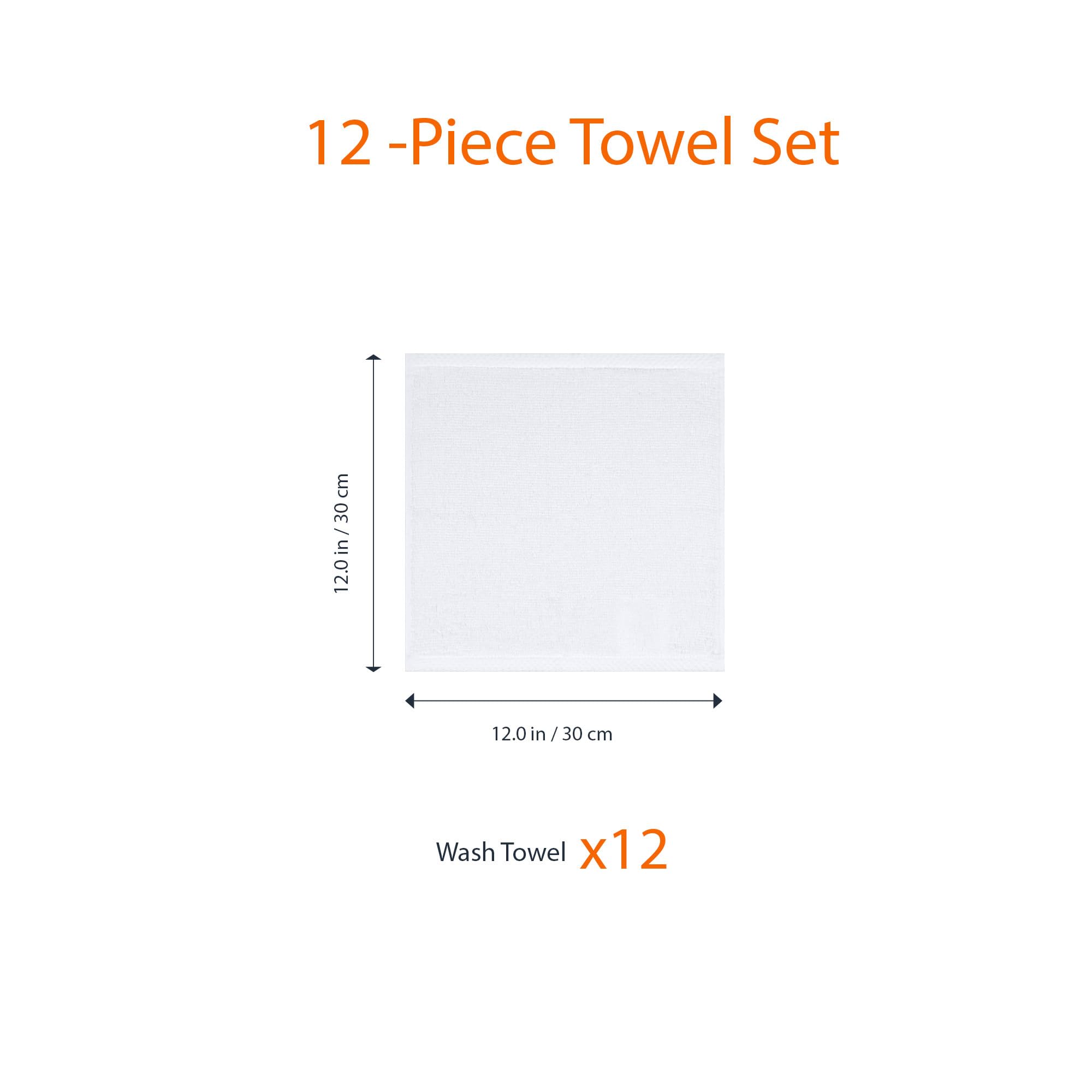 Amazon Basics Cotton Washcloths, Quick-Dry, 12