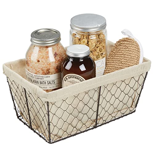 mDesign Medium Metal Farmhouse Home Storage Organizer Basket Chicken