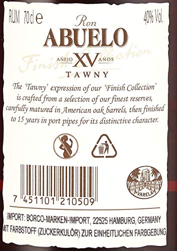 Ron Abuelo Finish Collection Tawny ( 1 x 0,7l) - 15 Jahre alter Rum aus Panama, gefinished in einem ehemaligen Portwein-Fass - pur oder auf Eis zu genießen - 40% Vol. – Bild 7