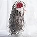Long Wavy Lolita Wig Bangs - Natural Synthetic Hair Lolita Wig with Wig Cap For Women Cosplay and Daily Wear (Grey)