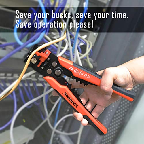 VANTRONIK Wire Stripper Crimper Cutter Self-Adjusting for wires from 10 AWG to 24 AWG 3 in 1