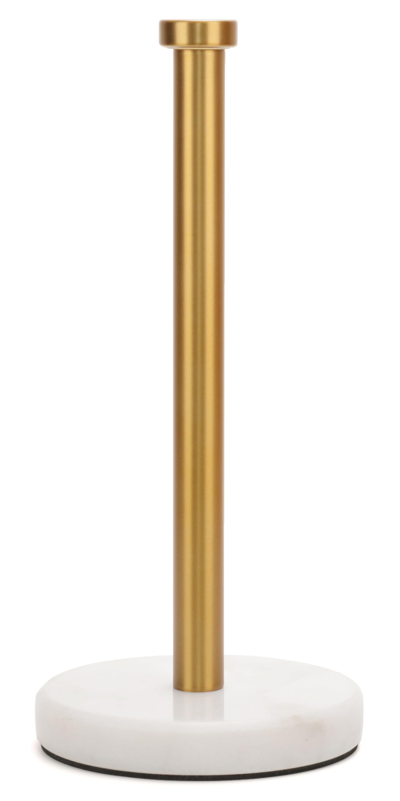 Photo 1 of Paper Towel Holder Countertop, Heavy Weighted Marble Gold Paper Towels Holder for Kitchen Counter,Modern Standing Papertowel Roll Holders(Brushed Gold Stainless Steel Bar, White Natural Marble Base)