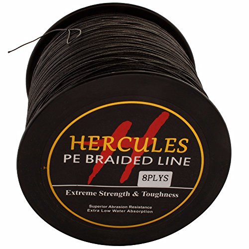 1000m 1094yds Black 10lbs-300lbs Hercules Pe Dyneema Braided Fishing Line 8 Strands (120lb/54.5kg 0.58mm)