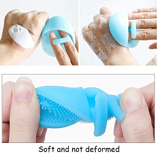 Soft Bath Brush With 14" Long Handle, Johnbee Gentle Exfoliating Nylon Body Scrubber (Gray) - Thumbnail 6