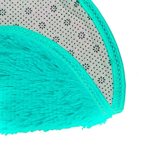 Vanvler Round Mat Soft Bath Bedroom Floor Shower Non-slip Rug Pad 15.7 inch (Blue)