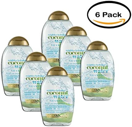 PACK OF 6 - OGX Weightless Hydration Coconut Water Shampoo, 13 Fl Oz
