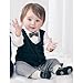 AJia Gentleman Style Baby Boys Romper&MAGA&Bowtie 3 Pieces Clothes Suit 2 Color (80(6-12 Month), Blue)