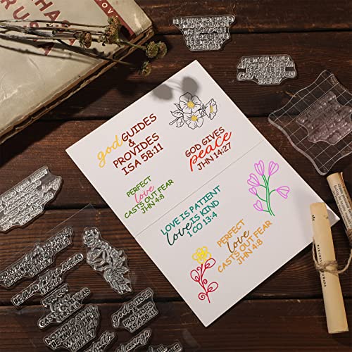 4 Sheets Bible Verse Clear Stamps Set Christian Scrapbooking Stamp