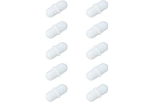 MECCANIXITY Magnetic Stirrer Mixer Stir Bar Rod 10mm/0.39" Cylinder Shape PTFE Coating Magnet White for Laboratory 10Pcs