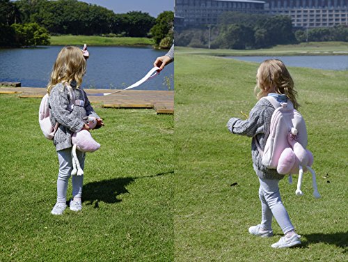 Toddler Backpack-TALENTBABY Kids Backpack With Leash Safety Harness and Detachable 3D Cartoon Animals Toy Preschool Backpack for Lunch Bag designed for 1-6 years old Girls Boys(Pink Flamingo)