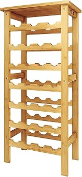 Dripex Bamboo 7-Tier Free Standing Wine Rack 24-27 Bottles 102cm view 4