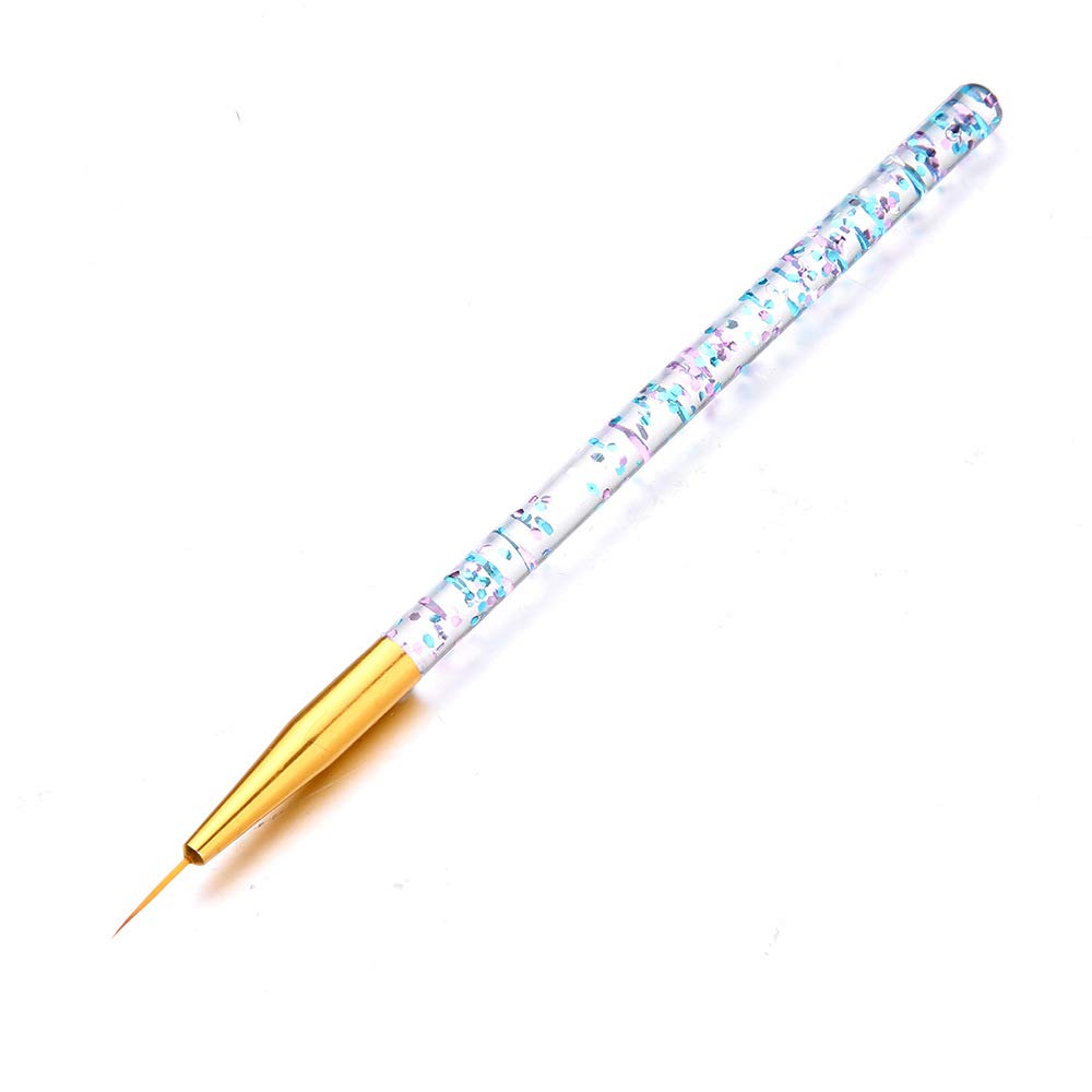 FULINJOY 8 Pcs Nail Art Brush Nail Liner Brush, Acrylic UV Gel Glitter Drawing Painting Brushes Crystal Handle Nylon Hair Carving Flower Pens Nails Tools : Beauty