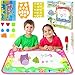 Water Doodle Mat, Aqua Magic Mat Water Drawing Mat Toddlers Painting Board Writing Pad Educational Learning Toy in 6 Colors with 2 Magic Pens for Boys Girls Age 2 3 4 5 6+ Years Old, 34