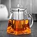Warmyee Hofu Small Clear High Borosilicate Glass Tea Pot with Removable 304 Stainless Steel Infuser, Heat Resistant Loose Leaf Teapot,Stovetop Safe, 350 ml/11.8 Ounce.