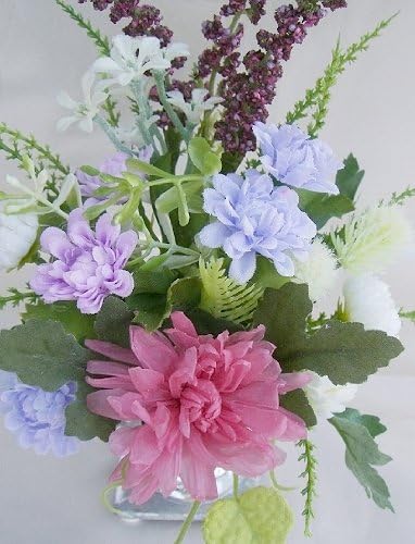 Amazon お仏壇 お供え 小さい仏花 シルバー花瓶付 菊キャンディマムのアレンジ プリザーブドフラワー プリザーブドフラワー オンライン通販