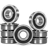 8 PCS Flanged Ball Bearings ID 1/2" x OD 1-3/8" for Lawn Mower, Generators, Wheelbarrows, Carts & Hand Trucks Wheel Hub, Replacement Part Compatible for Marathon, Stens, Sunbelt, Prime Line, Exmark