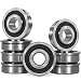 8 PCS Flanged Ball Bearings ID 1/2" x OD 1-3/8" for Lawn Mower, Generators, Wheelbarrows, Carts & Hand Trucks Wheel Hub, Replacement Part Compatible for Marathon, Stens, Sunbelt, Prime Line, Exmark primary