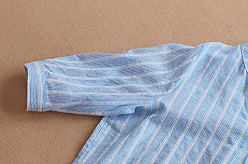 Clearance Women Tops LuluZanm Three Quarter Sleeve Casual Loose Cotton Striped Button Tops Shirt