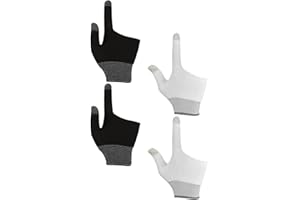 RUNROTOO Gaming Finger Gloves Nylon and Graphene Touchscreen Compatible 2 Pairs Comfortable Gloves for Phone