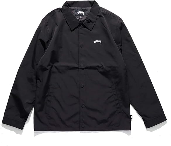 Amazon ステューシー Stussy Classic Coach Jacket メンズ アウター ジャケット コーチジャケット 羽織 シンプル ロゴ M Black 並行輸入品 シューズ バッグ