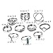 RINHOO FRIENDSHIP 10PCS Bohemian Retro Vintage Crystal Joint Knuckle Ring Sets Finger Rings (Style 3)