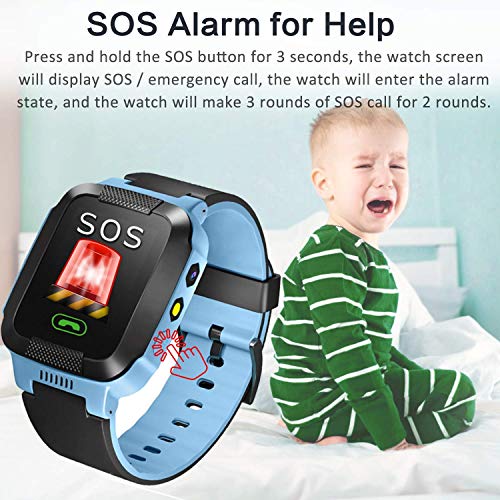 Kids Phone Watch Best GPS Tracker 3-12 Year Old Boys Girls Touchscreen Kids Smart Watch Children's Sports Smart Wrist With SIM Card Digital Camera Electronic Back to School Birthday Gift Learning Toy