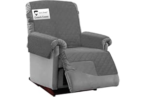 Sofa Shield Recliner Slip Cover with Patented Strap, Cushion Protector, US Designed Reversible Stain and Dog Tear Resistant Slipcover, 28 inch Seat, Washable Covers for Dogs Pets, Charcoal