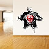 Full Color Wall Decal Mural Sticker Decor Art Beautyfull Cute Man Superman Sign Art Water Paint (Col609)