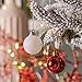 Teresa's Collections 24ct 40mm Traditional Red and White Shatterproof Christmas Ball Ornaments Decoration,Themed with Tree Skirt(Not Included)