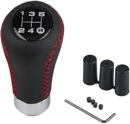 Amazon 5速 シフト ノブ レザー アルミ オシャレ 合わせやすい 汎用 握りやすい 取り付け簡単 ねじ込み式 M8 M10 M12 ネジ対応 At Mt 車用 シフトノブ カバー クロス贈る シフトノブ 車 バイク