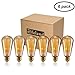 Vintage Edison Bulbs, Elfeland 40W Dimmable Squirrel Cage Filament Vintage Light Bulbs ST58 Antique Teardrop Design Retro Pendant Lights for Restaurant Home Office E26/E27 110-130V (6 Pack)