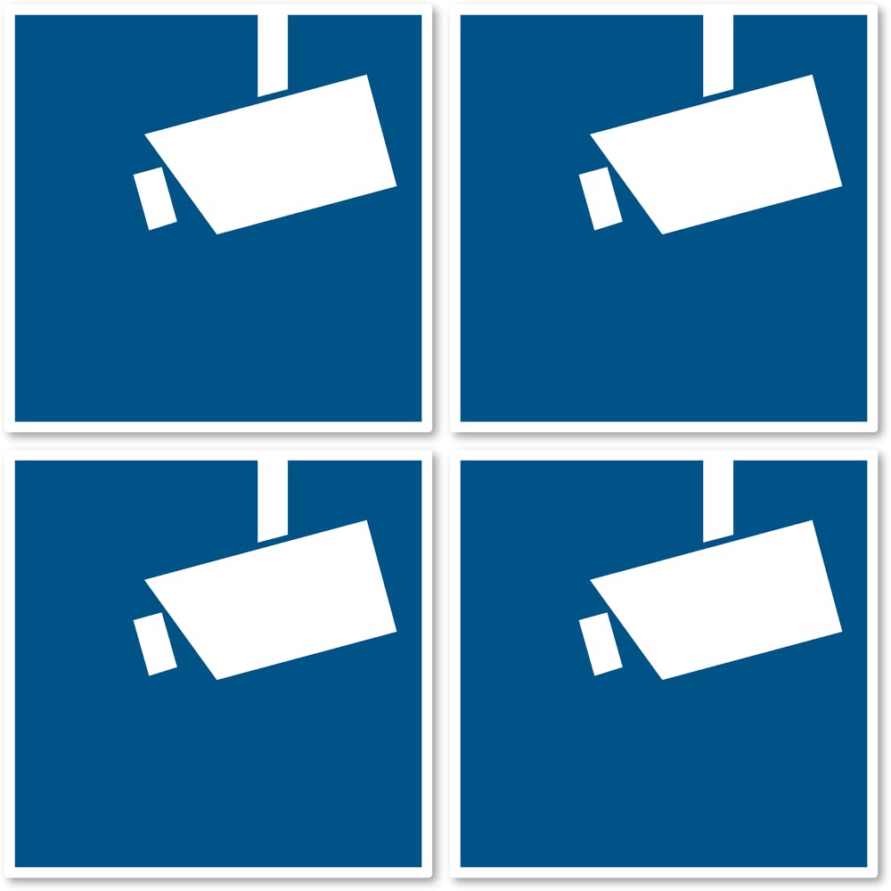 Security Camera / Video Surveillance in accordance with German Standard DIN 33450 Diameter 10 cm Pack of 4