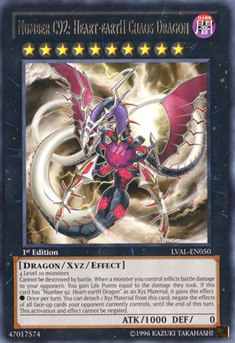 Yu-Gi-Oh! - Number C92: Heart-eartH Chaos Dragon (LVAL-EN050) - Legacy of the Valiant - 1st Edition - Rare