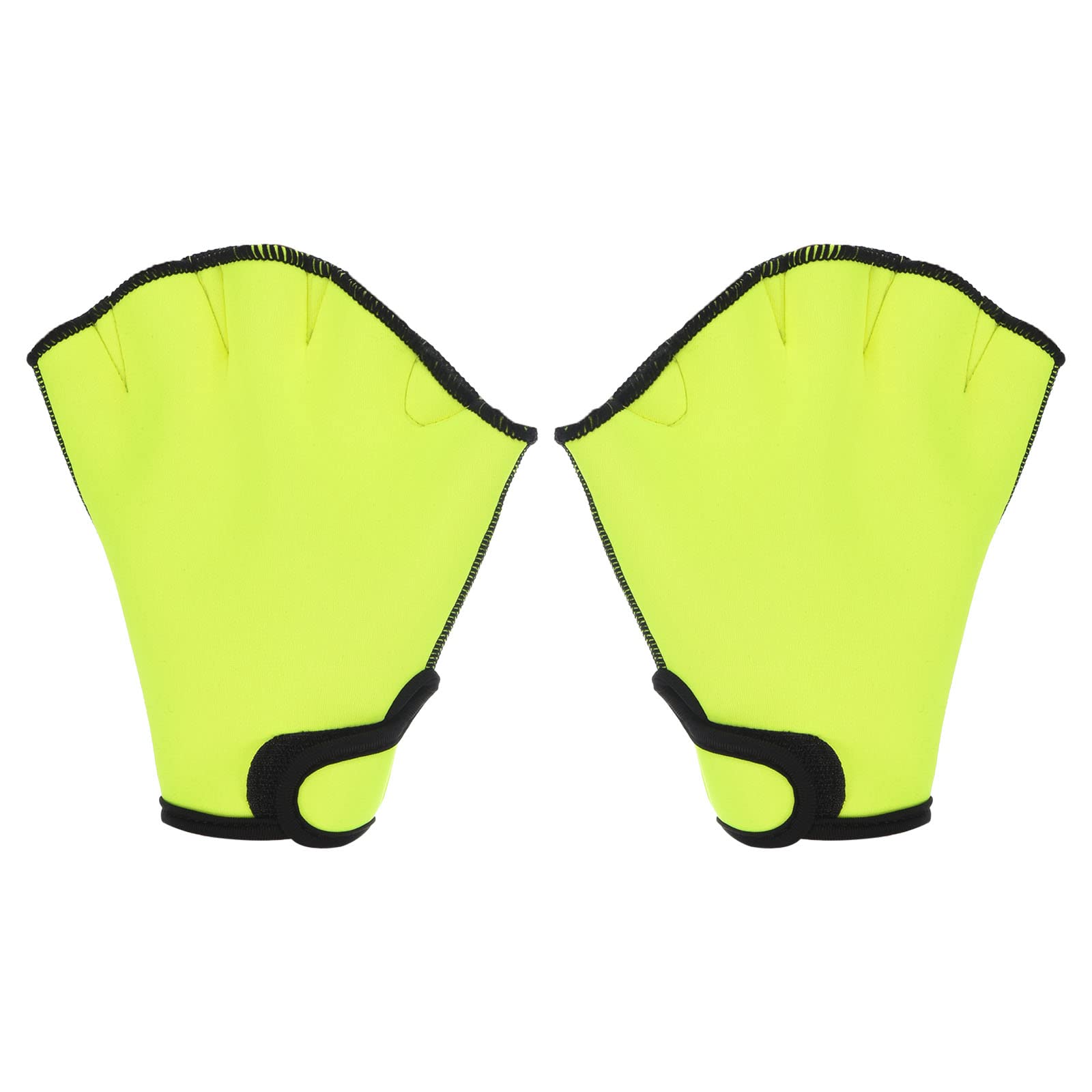 PATIKIL Webbed Swim Gloves, Unisex Swimming Resistance Gloves Water Resistance Training Accessories for Swimming and Diving, L, Yellow