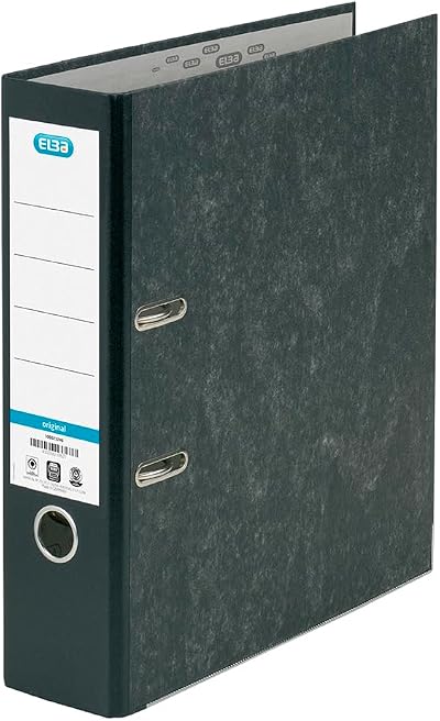 Elba A4 Lever Arch File Black Cloud Effect 80 mm Spine Holds 560 Sheets