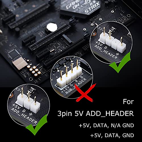 ALITOVE Addressable RGB PC LED Strip for 3 Pin 5V ADDRGB Header on Motherboard , 2 Pack of ARGB