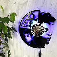 Prince LED Backlight Vinyl Wall Clock Night Atmosphere Light Lamp Creative Classic Cool Living Room Interior Decor Led Time Clock with Light