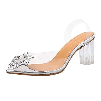 womens clear heels sandals