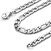 Zysta 6mm Wide 22Inch Silver Figaro Chain Replacement 316L Stainless Steel Necklace Link Cable Rope Lobster Clasp for Men Women