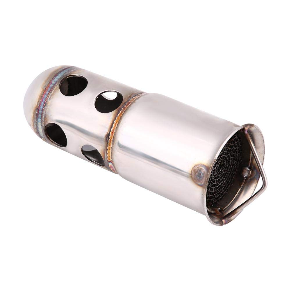 Exhaust Pipe, 51mm Universal Motorcycle Exhaust Pipe Silencer Noise Sound Eliminator Insert DB Killer Silver(A)