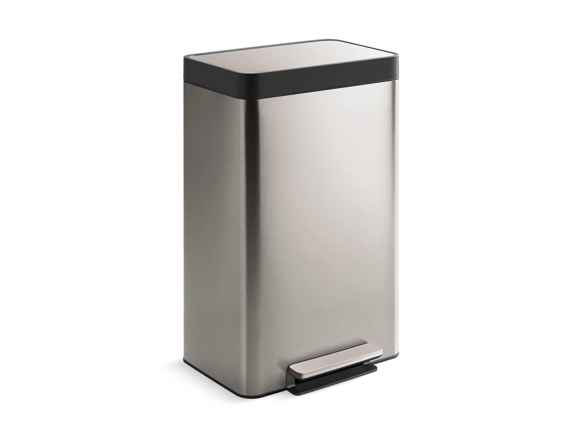 Photo 1 of **LID IS DAMGED WONT CLOSE FULLY ** Kohler 13-Gallon Stainless Steel Step Trash Can, Stainless Steel, Hands-Free Pedal, Quiet-Close Lid, Fingerprint-Resistant, Durable, K-20940-ST