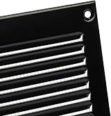 EUROPLAST 200x100mm Black Metal Air Vent Grille with Insect Mesh view 3