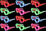 Set of 12 VT Flashing LED Multi Color 'Love Heart' Light Up Show Party Favor Toy Glasses (Colors May Vary)