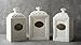 Decorative Containers Canister Set 3, Porcelain Geometric Storage Jars with Bamboo Lids, Gift for Women (White)