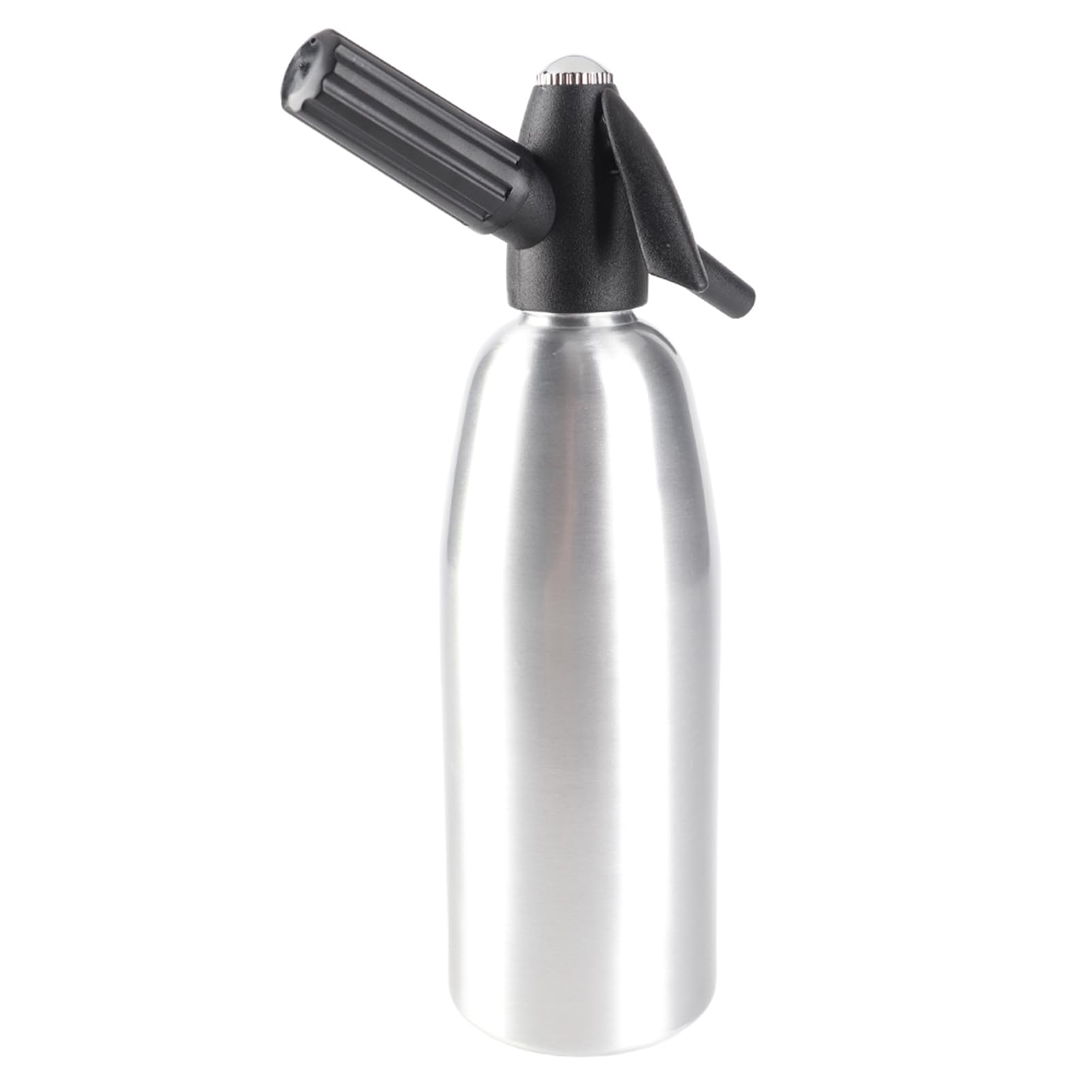 1L Soda Siphon Bottle,Portable Retro Alloy Soda Siphon, Carbonated Seltzer Water Maker with Pressure Regulator for Soda Juice Drinks Cocktail(Silver)