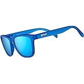 goodr Falkor's Fever Dream Polarized Sunglasses, Medium Sized (OG), Dark Blue Translucent Frame with Light Blue Mirrored Reflective Lenses, UV400 Protection, No Slip, No Bounce