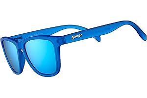 goodr Falkor's Fever Dream Polarized Sunglasses, Medium Sized (OG), Dark Blue Translucent Frame with Light Blue Mirrored Reflective Lenses, UV400 Protection, No Slip, No Bounce